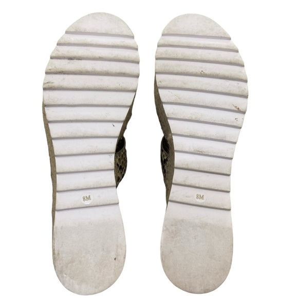 Marc Fisher Robynn leather snakeskin espadrilles platform wedge sandal 8 - Picture 9 of 10